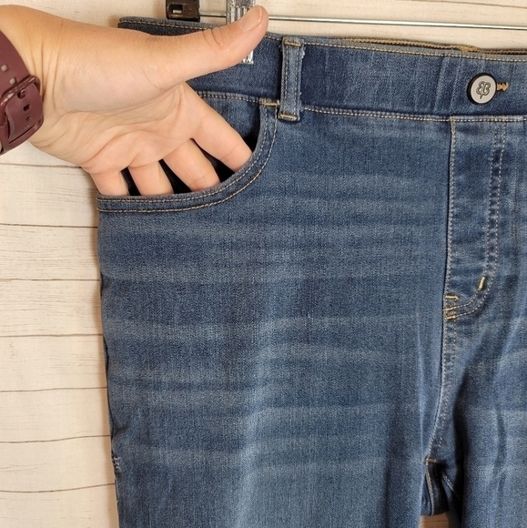 BETABRAND PULL ON Boot-Cut 4-Pocket Yoga Denim Pants, sz Large - Picture 6 of 16